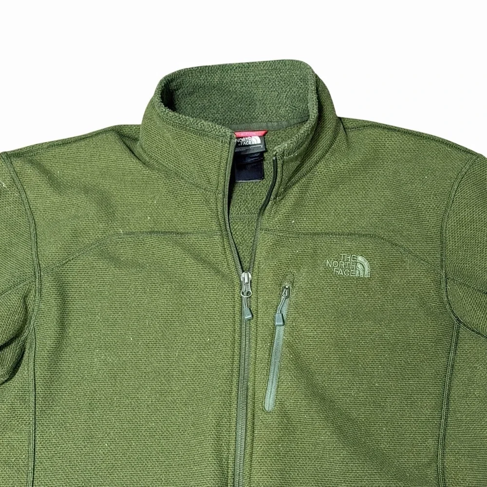 The North Face Fleece Jacket Full Zip Mens Large Green Excellent